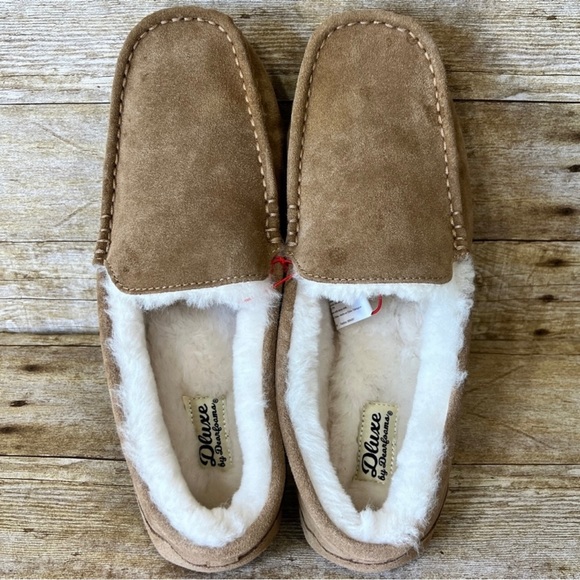 Dluxe Size 9 Mens New Slippers Suede By Dearfoams - Picture 3 of 13